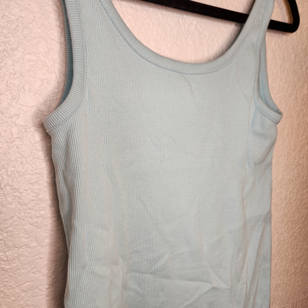 Old Navy First-Layer Slim-Fit Rib-Knit Tank Top for Women Light Blue m - Picture 7 of 11